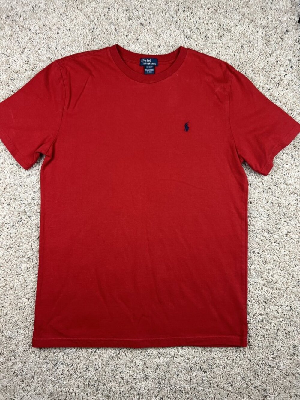 Polo Ralph Lauren T Shirt Red Size XL 18-20 Classic Fit Boy’s Solid With Pony